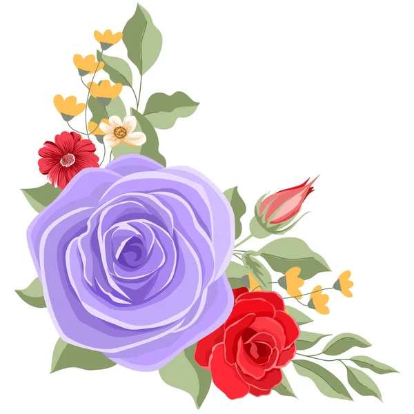 Векторная Иллюстрация Красивыми Розами — стоковый вектор