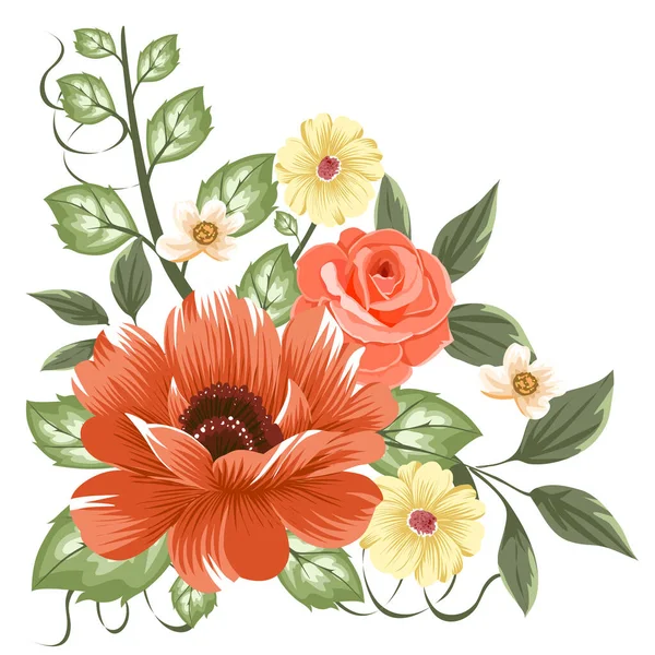 美しい花の装飾のベクトル図招待状 — ストックベクタ