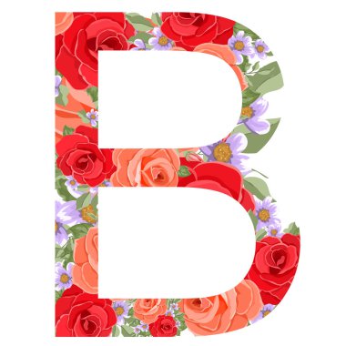 Çiçekli ve güllü B harfi.