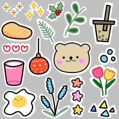 Çıkartmalar ve çıkartmalar ayarlandı.