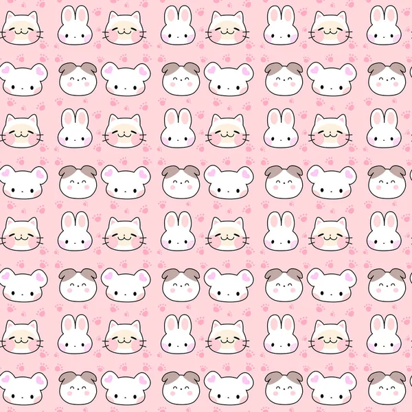 Cute Cartoon Rabbit Pattern Background Vector Illustration — Stock Vector