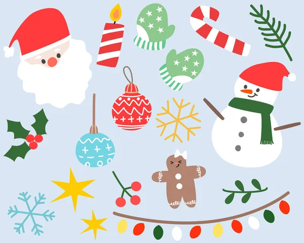 Simple Cute Christmas Material Illustration Set Stock Illustration