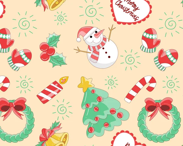 Weihnachten Nahtlose Muster Hintergrund Vektor Illustration — Stockvektor