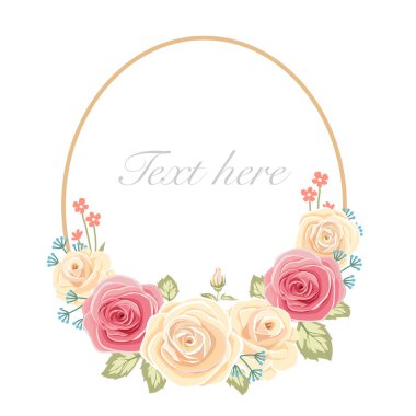 Çiçekli, güllü ve kelebekli vektör arkaplanı.