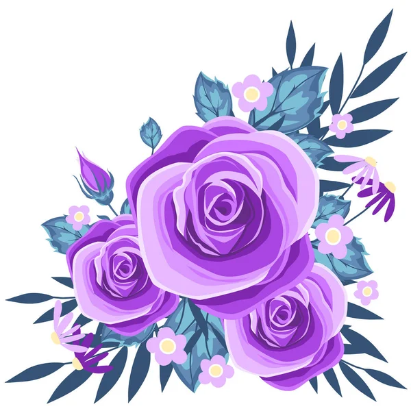 Fleurs Feuilles Aquarelle — Image vectorielle