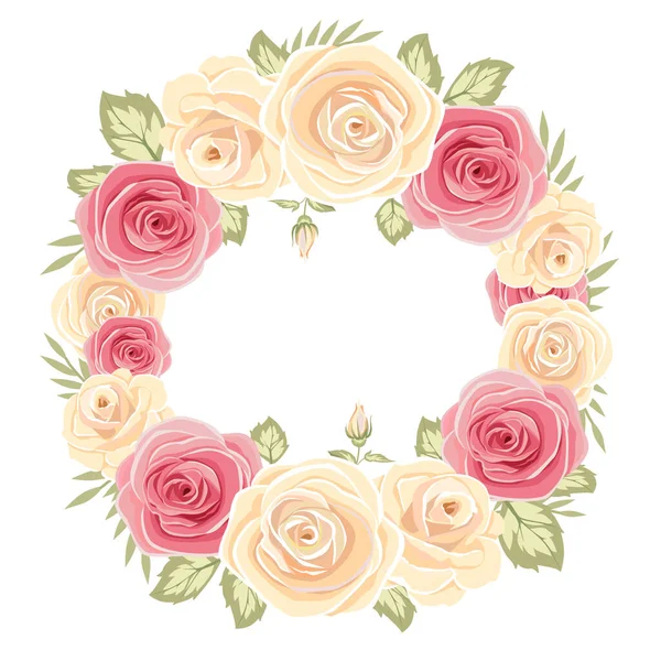 Roses Vectorielles Couronne Fleurs — Image vectorielle
