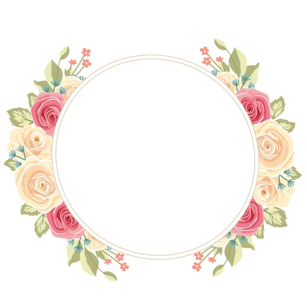 Watercolor Floral Frame Hand Drawn Illustration — Stock Vector