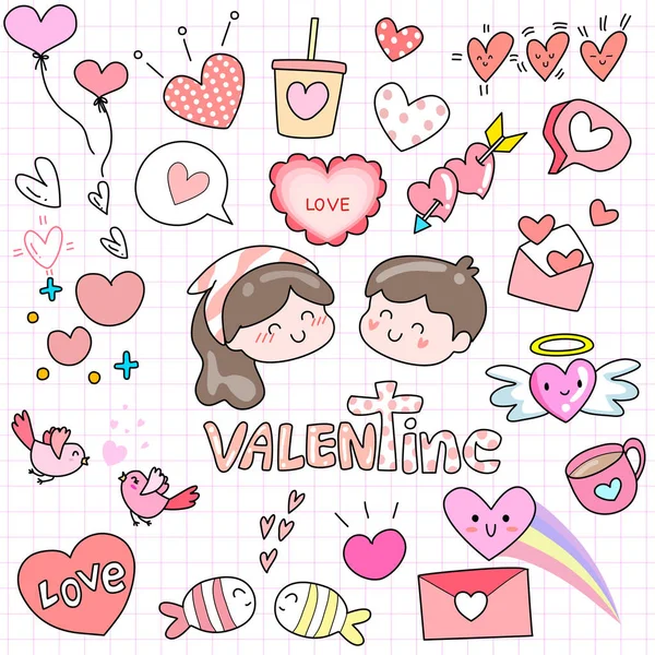 Stickers Amour Saint Valentin — Image vectorielle