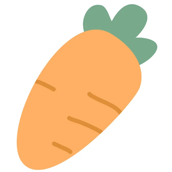 Морквяний Овочевий Значок Плоскому Стилі — стоковий вектор