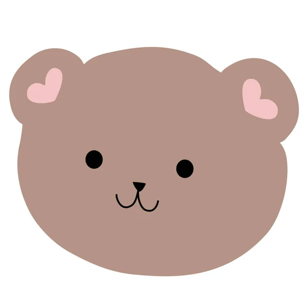 Cute Bear Face Isolated Icon — Stock Vector