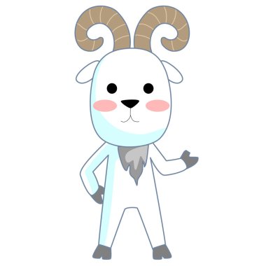 Beyaz arka planda izole edilmiş komik koyunlar.