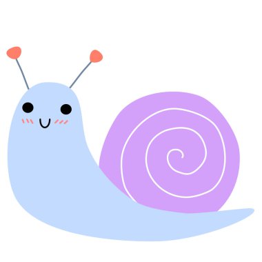 Beyaz üzerine şirin salyangoz simgesi