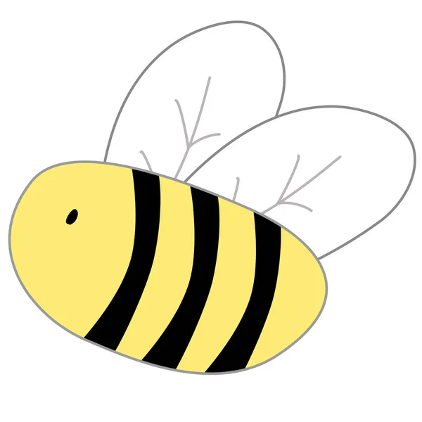Vektorillustration Einer Biene Auf Einem Weißen — Stockvektor