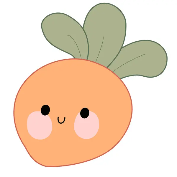 Kawaii Cenoura Desenho Animado —  Vetores de Stock