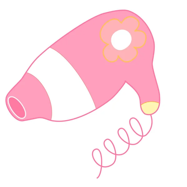 Schattige Roze Walvis Met Een Hartvormig Lint Een Witte Achtergrond — Stockvector