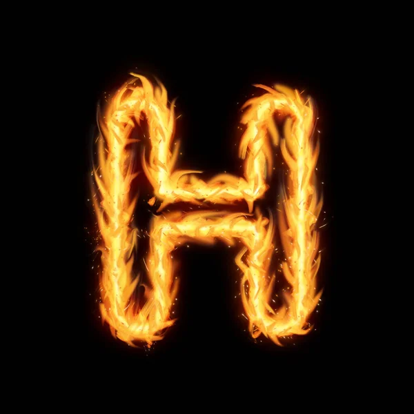 Ateş Alfabesi Harfleri Izole Alfabe Metin Efekti Siyah Arkaplan Alfabe — Stok fotoğraf