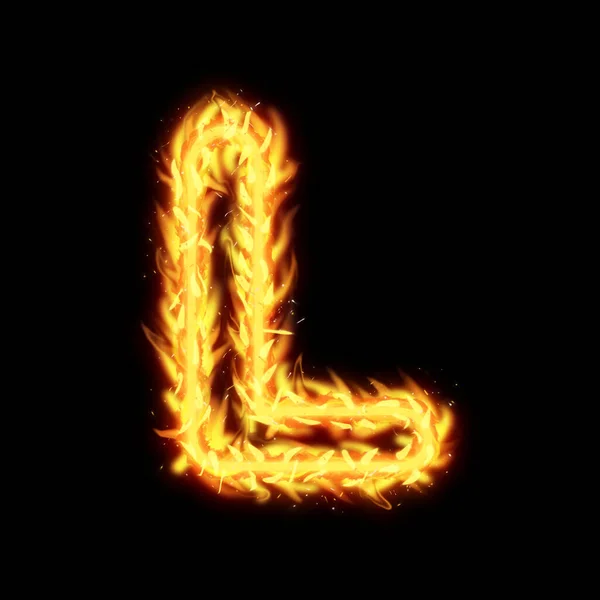 Feuer Alphabet Buchstaben Isoliert Feuer Alphabet Text Effekt Auf Schwarzem — Stockfoto