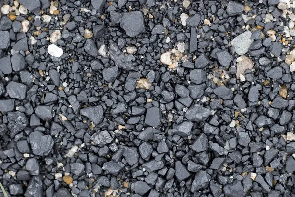 煤炭商店的黑色石子和鹅卵石 设计的纹理背景 煤的纹理背景 — 图库照片
