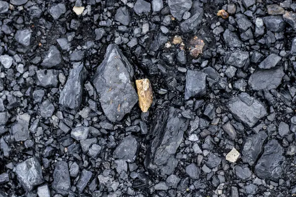 Černé Uhelné Kameny Oblázky Uhelného Skladu Textura Zázemí Pro Design — Stock fotografie