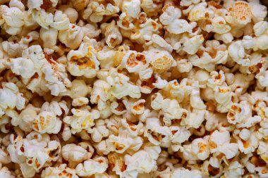 Patlamış mısır tam kare arkaplan üst görünüm ayrıntılı