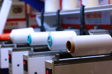 Pamuk fabrikasının üretim serisi. Tekstil endüstrisi. Sanayi geçmişi