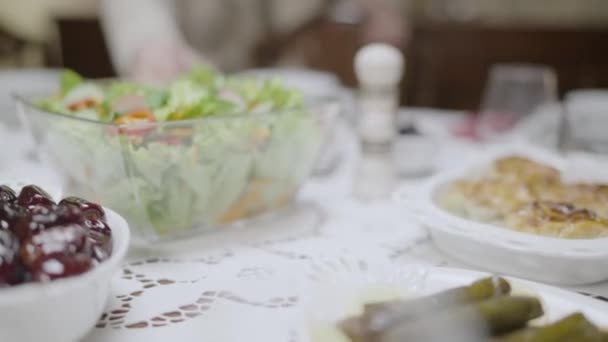Tafel Bereid Voor Iftar Ramadan Een Tafel Bereid Voor Eid — Stockvideo