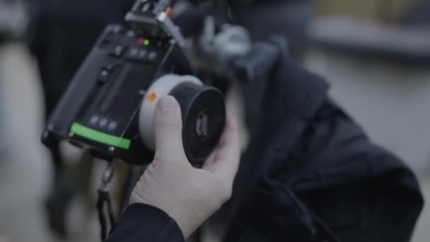 Εξοπλισμός Για Ρύθμιση Ακονίσματος Επαγγελματική Κάμερα Shot Hands Making Fine — Αρχείο Βίντεο
