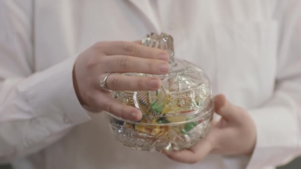 Traditionele Ramadan Vakantie Turkije Turkse Cultuur Concept Jonge Vrouw Hand — Stockvideo