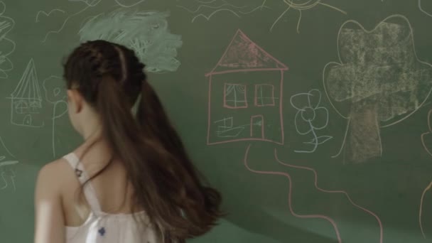 Little Girl Upset She Can Solve Problem Board Problems Math — Vídeos de Stock