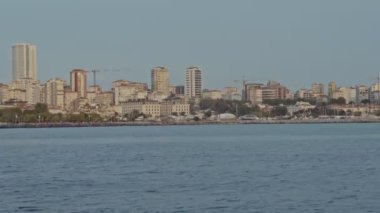 A view of Istanbul- Besiktas from the sea.An Istanbul view on a summer day.