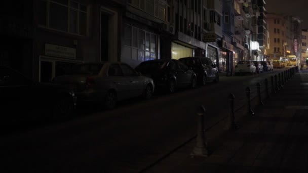 Empty Street Night Istanbul Turkey Night View District Street Kadky — Wideo stockowe