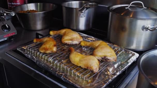 Chicken Thighs Grilled Place Serves Street Food Delicious Street Food — Stok video