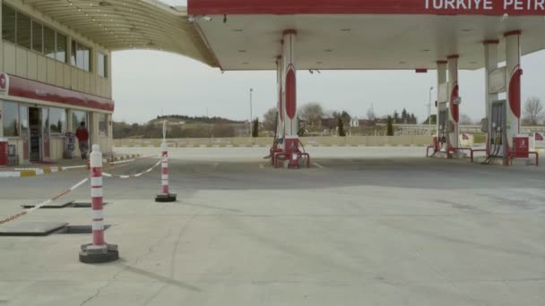 Old Abandoned Gas Station Turkey — Stock Video