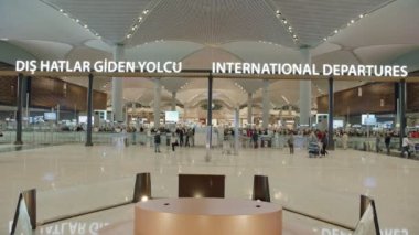 Istanbul new airport, international departures section, terminal building. 