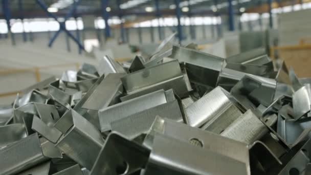 Iron Profiles Lined Factory Producing Metal Profiles — Vídeo de stock