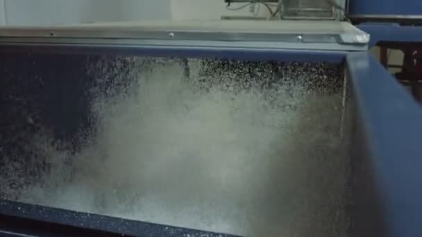 View Machine Factory Styrofoam Produced Styrofoam Production Processes — Stock video