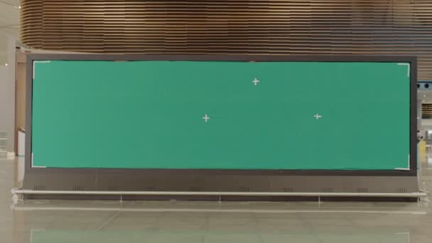Airport Terminal Green Screen Billboard Color Keyed Arrival Screen Mockup — Video