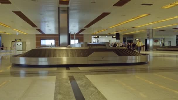 Empty Baggage Conveyor Belt Arrivals Area Passenger Terminal Istanbul International — Αρχείο Βίντεο