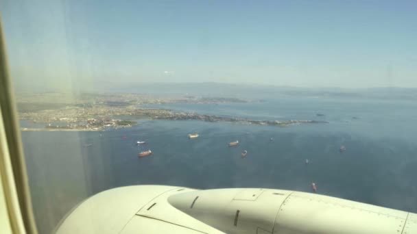 City Airplane Window Aerial View Antalya — Vídeos de Stock