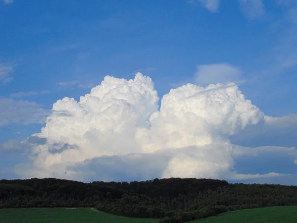 Cielo Sopra Ucraina Colore Struttura Delle Nuvole Pioggia Sky Sfondo — Foto Stock