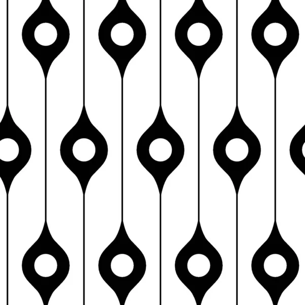 白背景に黒と白の装飾ラインのベクトルシームレスパターン — ストック写真