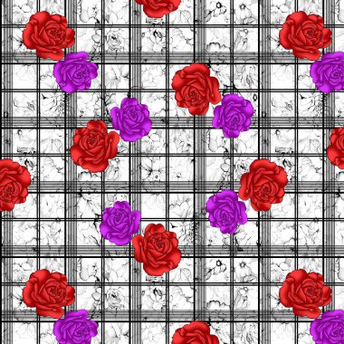 güllerle suluboya arkaplan