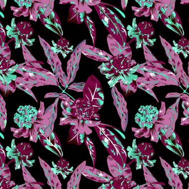 Suluboya çiçekli kusursuz desen