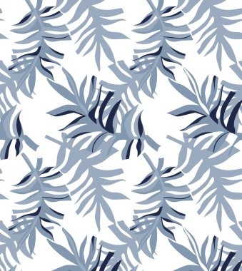 Tropikal yaprakları ile Seamless modeli. Vektör