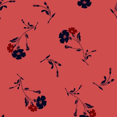 Kırmızı gelincikli kusursuz desen