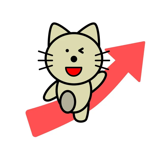 Una Ilustración Gato Flecha Hacia Arriba — Foto de Stock