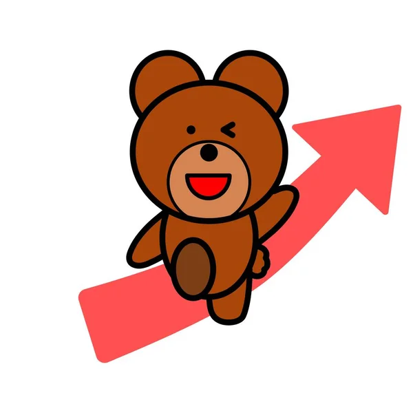 Uma Ilustração Urso Seta Para Cima — Fotografia de Stock