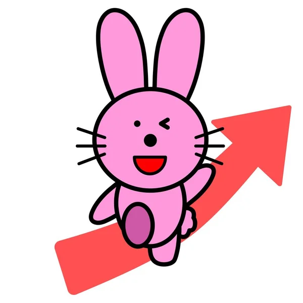 兔子和向上箭头的图解 — 图库照片