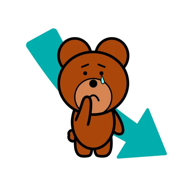 Uma Ilustração Urso Seta Para Baixo — Fotografia de Stock