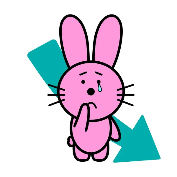 Eine Illustration Von Kaninchen Und Pfeil Nach Unten — Stockfoto